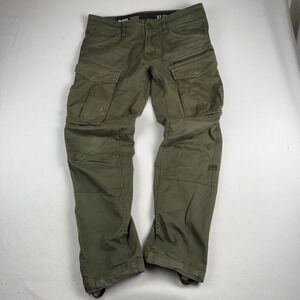 G Star RAW Men Olive Green Rovic Zip 3D Straight Tapered Cargo Pants 32x32